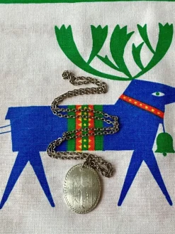 Tradera Lapplands Hantverk Jokkmokk Tenn retro halsband signerad> Tenn & Mässing