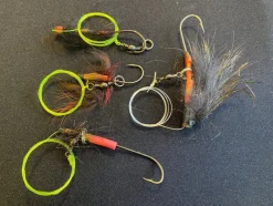 Tradera Fiske<Lax tackel knutna för hand, 4 stycken för laxfiske med krok