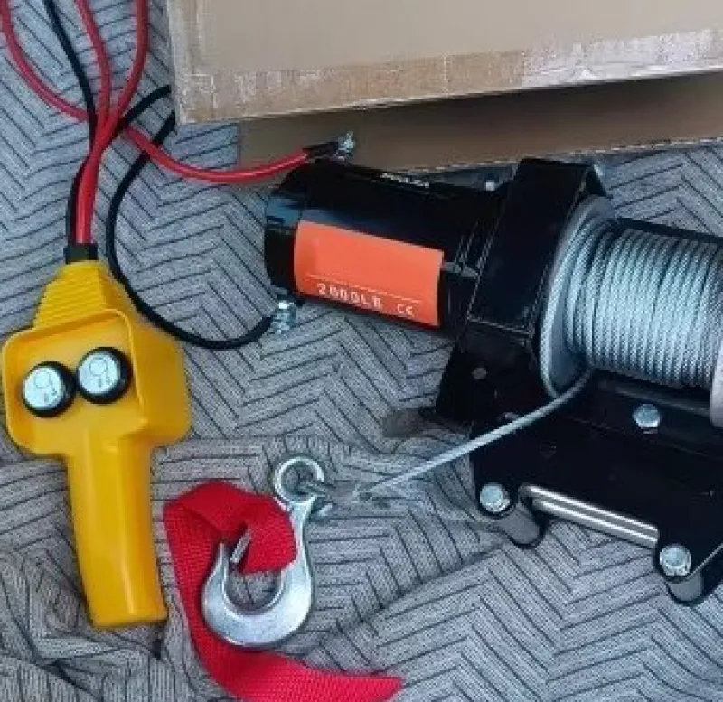 Tradera 2000lbs elektrisk vinsch med trådbunden fjärrkontroll och 4-väg kabel,ATV vinsch^ Atvs