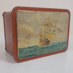 Tradera Plåtemballage<Låda i plåt med lock - Plåtlåda - Kaffeburk -