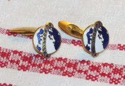 Tradera Manschettknappar<ÄLDRE EMALJERADE MANSCHETTKNAPPAR. EUROPEISKA