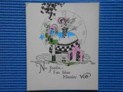 Tradera Kuriosa<Äldre kort. No foolin I´m blue missin you