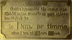 Tradera Järn- & Spårvägsmemorabilia<Äldre lokskylt i mässing