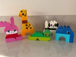 Tradera LEGO Duplo Fantasidjur 10573 Djur Giraff Kanin Hund Larv Komplett> Byggklossar & Lego