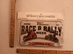 Tradera Skyltar<licens plate race rally week 1994 11cm*18cm