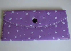 Tradera Lila stor plånbok vita stjärnor 10 + fack för kort sedlar fin modern snygg söt> Plånböcker