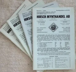 Tradera LITTERATUR. Hirsch Mynthandel. Lagerlista 61-64, 1970^ Övrigt Mynt & Sedlar