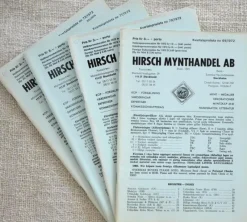 Tradera LITTERATUR. Hirsch Mynthandel. Lagerlista 69-72, 1972^ Övrigt Mynt & Sedlar