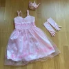 Tradera Ljusrosa Prinsessklänning med Krona & Handskar - Storlek 110 - 128> Utklädnad & Rollek