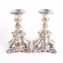 Tradera Ljusstakar Nysilver Barockstil 2st Retro> Silver