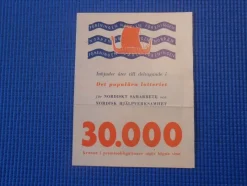 Tradera Lotter & Lottsedlar<Lotteriet för nordiskt samarbete och nordisk hjälpverksamhet 1949