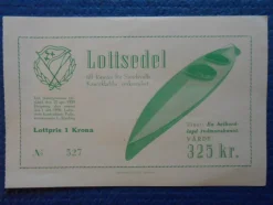 Tradera Lotter & Lottsedlar<Lottsedel Sundsvall Kanotklubb 1939. Max Anderssons kanotbyggeri Västerås