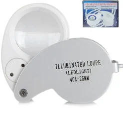 Tradera Lupp 40x25mm förstorningsglas med stark ledlampa inkl. batterier silver^ Service & Reparation