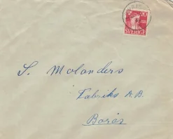 Tradera Lövriset NSt 59b på brev 22.10.45> Sverige