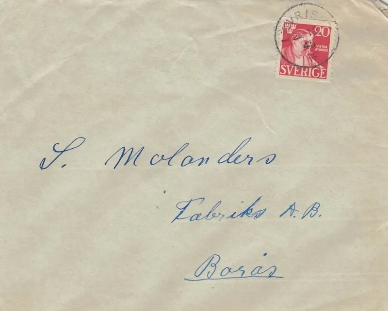 Tradera Lövriset NSt 59b på brev 22.10.45> Sverige