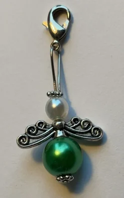 Tradera Smyckestillbehör<Lyckoängel julgrön v2 silver