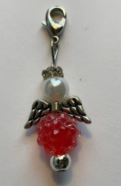 Tradera Smyckestillbehör<Lyckoängel röd silver