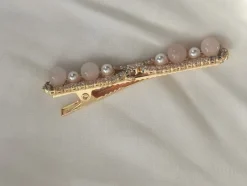 Tradera Hårsmycken & Diadem<Lyxig vackert guldpläterat mässing, pärlor, cubic zirconia, rosa kvarts.