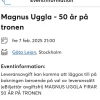 Tradera MAGNUS UGGLA 7feb kl 21:00> Konserter