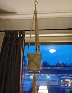 Tradera Krukor & Odlingssystem<Makramé-ampel, beige, med detaljer (exkl kruka)
