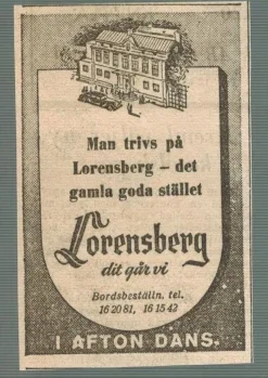 Tradera Övriga Samlarsaker<Man trivs på Lorensberg Lorensbergsteatern Göteborg 1949