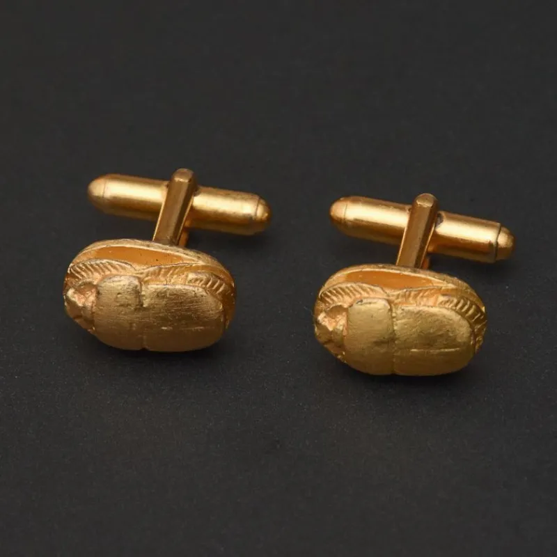 Tradera Manschettknappar guldpläterade skalbaggar scarab> Ikoner & Religiösa Föremål