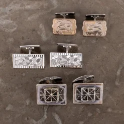 Tradera Manschettknappar<MANSCHETTKNAPPAR SILVER, 3 par, bla, Pentti Sarpaneva, 1900-talets mitt Ut 1:-