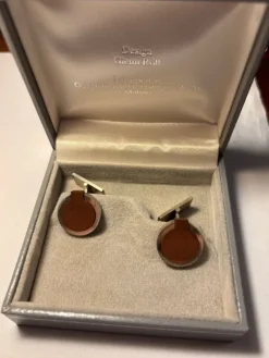 Tradera Manschettknappar<Manschettknappar Silver och koppar från Falu gruva