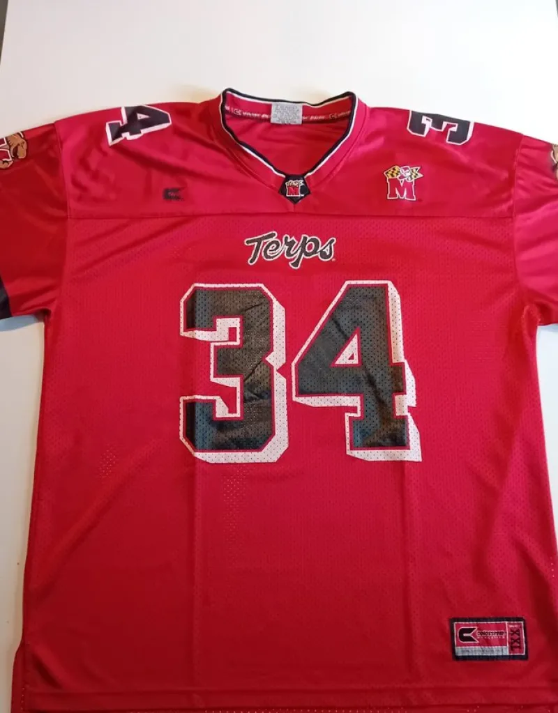 Tradera Amerikansk Fotboll<MARYLAND TERAPINS VINTAGE AMERIKANSK FOTBOLL TRÖJA JERSEY NCAA KÖPT I USA