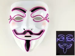 Tradera Mask Happy face med Glowstrip Lila glowstrip^ Maskeradkläder