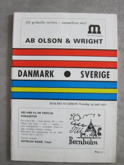 Tradera Sportmemorabilia<Matchprogram Program Sverige - Danmark 29 juni 1972 Malmö Stadion