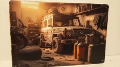 Tradera Skyltar<Mercedes G-klass Geländerderwagen plåtskylt