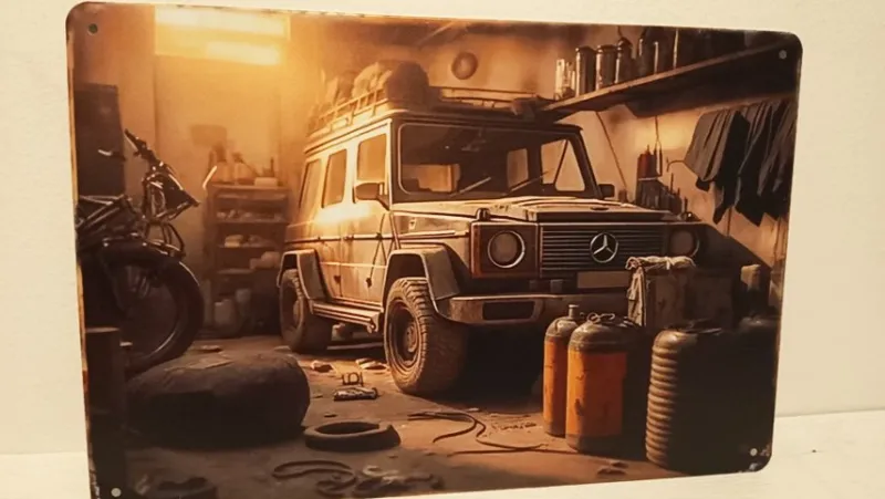 Tradera Skyltar<Mercedes G-klass Geländerderwagen plåtskylt