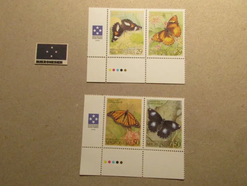 Tradera Mikronesien 4 st. (1993) fjärilar^ Oceanien