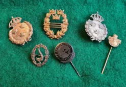 Tradera Militära Samlarsaker<Militär/ Skytte Silverstämplar 6 st