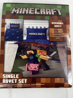 Tradera Övrigt<Minecraft Singel-täcke Set - Reversibelt