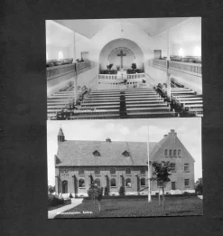 Tradera Svenska Landskap<Missionskapellet Åstorp Exteriör och interiör 2vykort gissar 1930-40tal