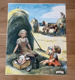 Tradera Månadsbild, plansch, Juli månad, Kerstin Frykstrand> Antikviteter