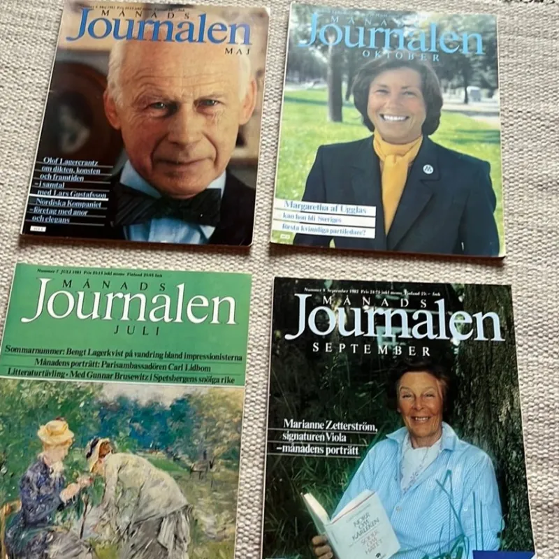 Tradera Månadsjournalen oktober 1980, september 1982 samt maj och juli 1983> Tidskrifter