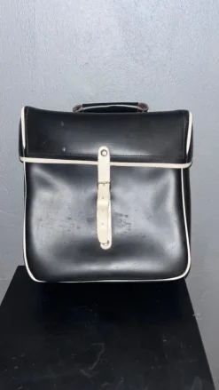 Tradera Mopedväska i skinn svart 60-70 Tal^ Mopeder & Delar