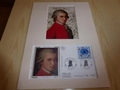 Tradera Musikmemorabilia<Mozart konstfotografi & förstadagsbrev med passepartout