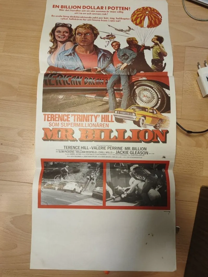Tradera Mr billion Terence Hill film affisch från 70talet^ Filmmemorabilia