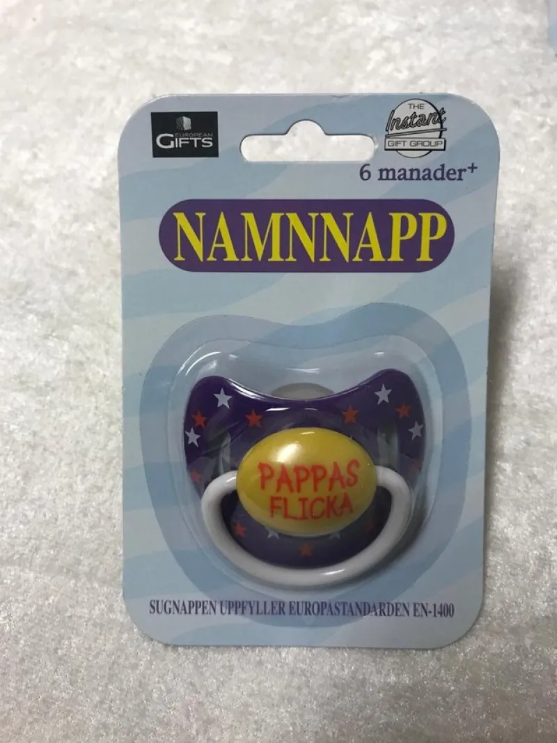 Tradera Napp med Namn , PAPPAS FLICKA> Amning & Graviditet
