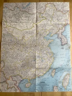 Tradera National Geographic Karta - Kina från 1964> Grafik, Kartor & Tryck
