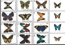 Tradera Nederländska Antillerna 2003 Fjärilar insekter 9v + tabs/etiketter^ Sydamerika & Karibien