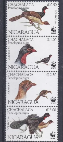 Tradera Nicaragua 1994 Fåglar 4v WWF^ Sydamerika & Karibien