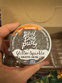 Tradera Nickelodeon Liquid Lava Putty Glitter Sparkle Galactic Silver 50g> Övriga Leksaker