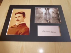 Tradera Nikola Tesla fotografier med passepartout storlek A4^ Autografer