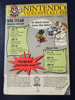 Tradera Litteratur & Merchandise<Nintendo Videospelsklubb Nr 1 1991 Tidning