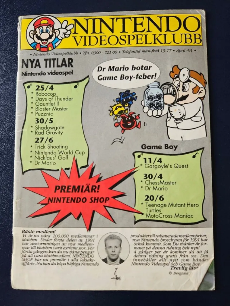 Tradera Litteratur & Merchandise<Nintendo Videospelsklubb Nr 1 1991 Tidning